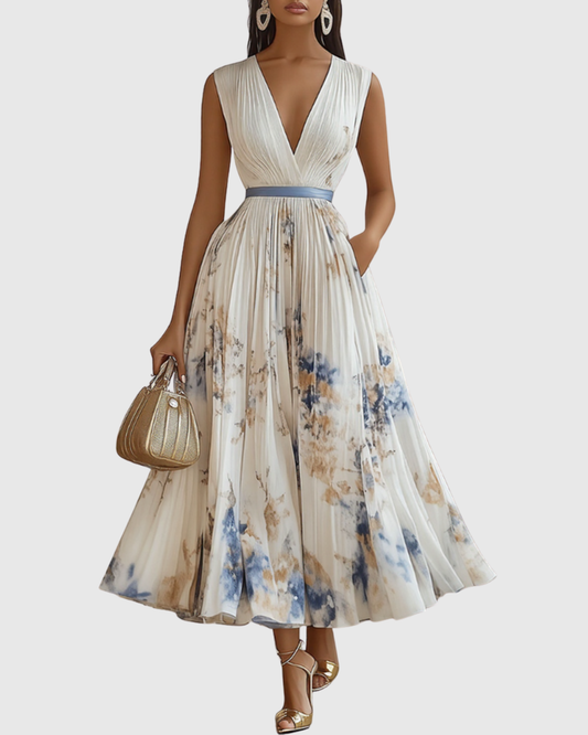 Vestido maxi mujer plisado estilo elegante - Mavetta