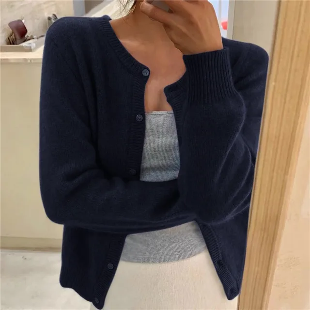 Chaqueta de punto mujer de cachemir suave ajuste cómodo