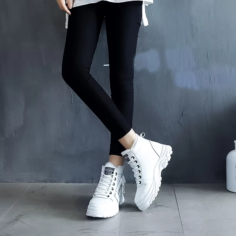 Botines mujer de invierno con estampado y puntera redonda