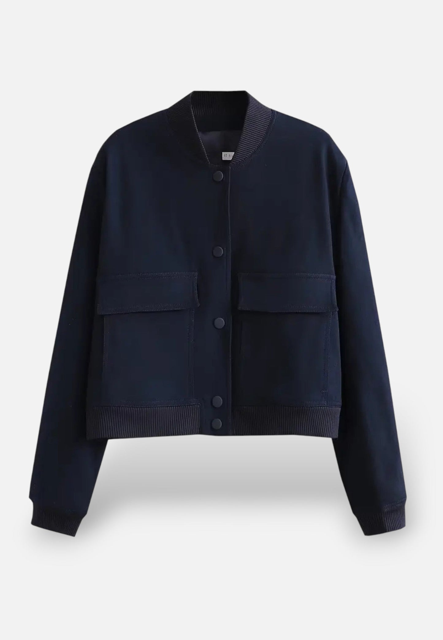 Chaqueta Bomber Mujer Corta Botonadura Simple Bolsillos