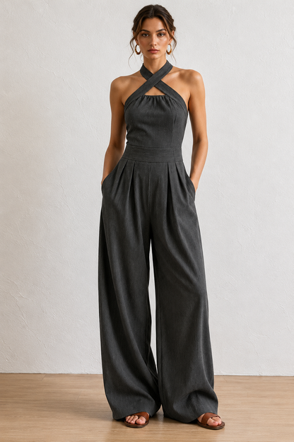 Mono Mujer Escote Cruzado Ajuste Elegante