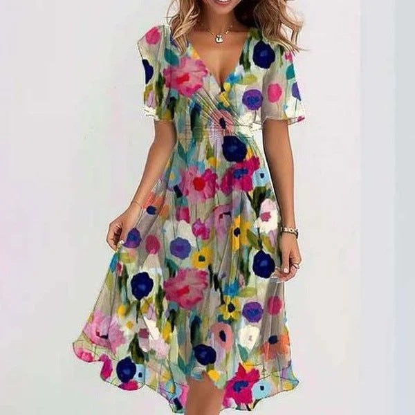 Vestido Midi Mujer Floral Elegante