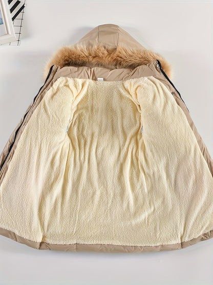 Abrigo Invierno Niña con Capucha Acolchado