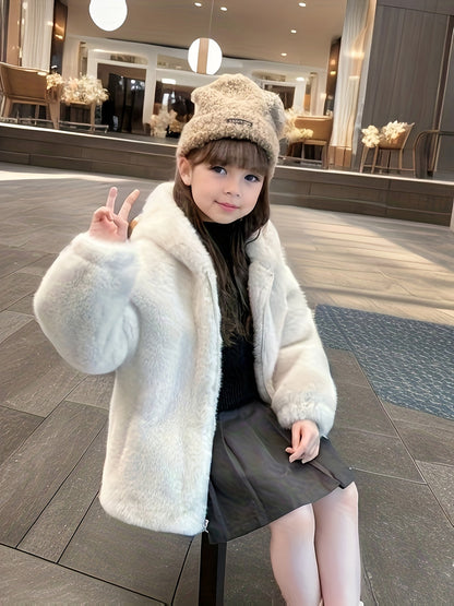 Chaqueta Niña de Felpa con Capucha y Orejitas