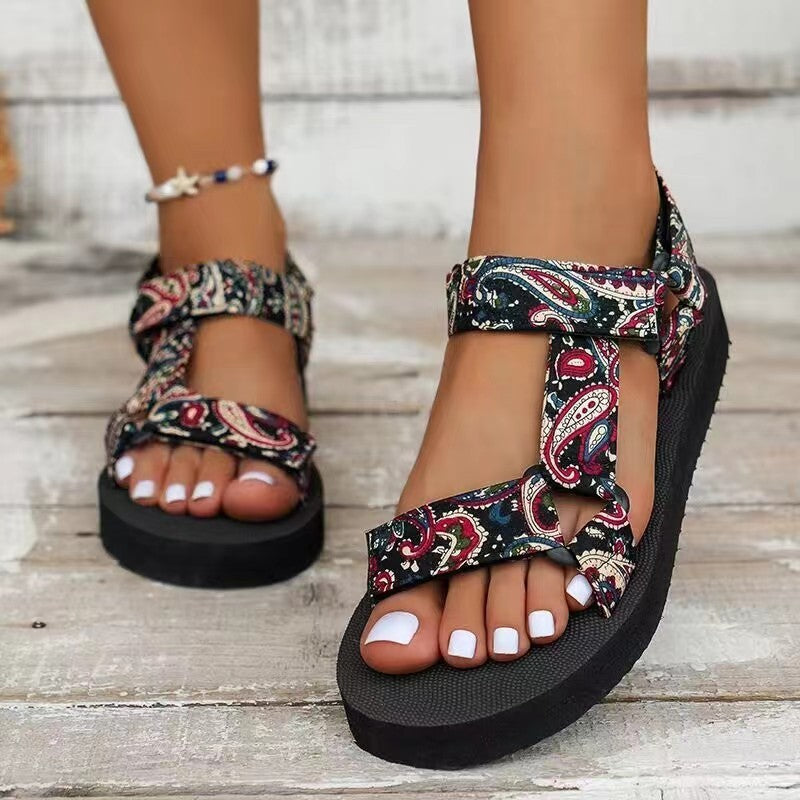 Sandalias Playa Mujer Estilo Étnico Comodas Verano