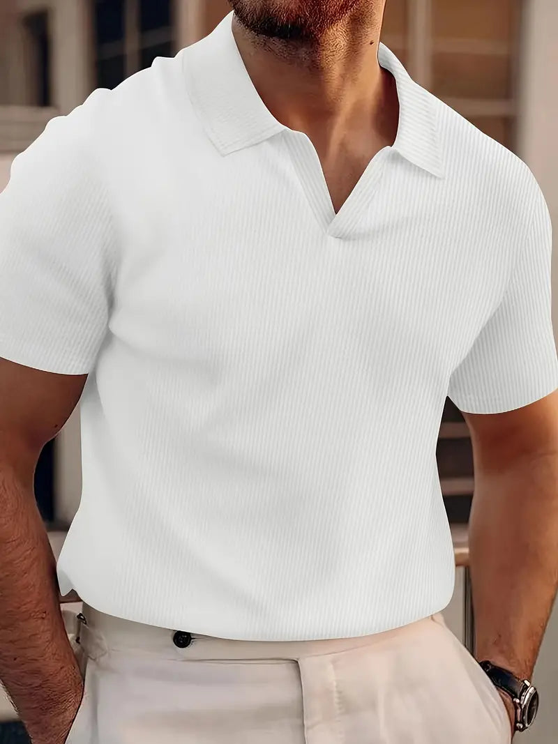 Polo hombre manga corta elegante ajuste clásico