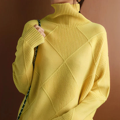 Jersey Mujer de Punto Estructurado Cuello Alto