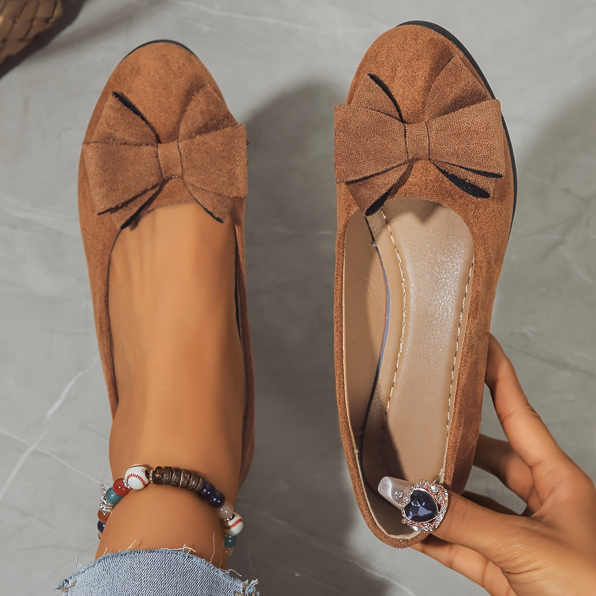 Zapatos planos mujer ortopédicos con lazo plantilla ergonómica