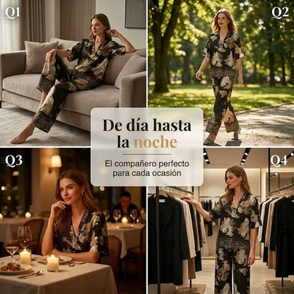 Conjunto Mujer Estampado con Pantalón Fluido