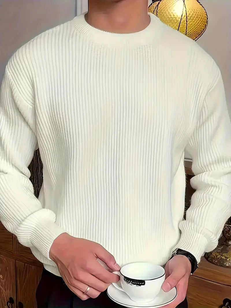 Jersey Hombre de Punto Grueso Cuello Redondo