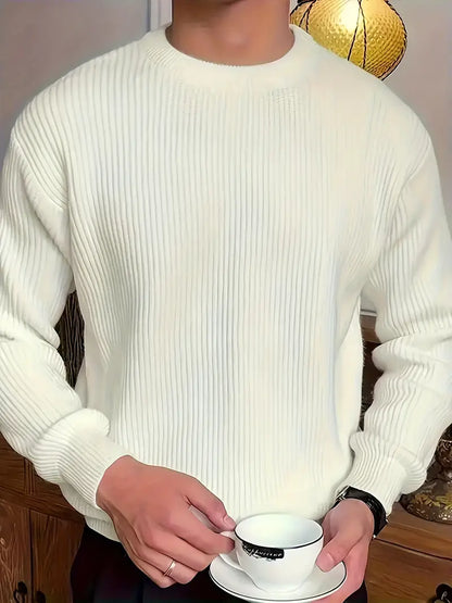 Jersey Hombre de Punto Grueso Cuello Redondo