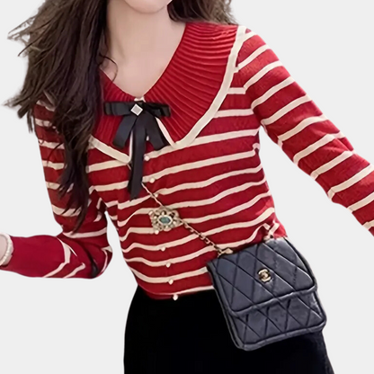 Jersey Mujer de Punto Suave Rayas Diseño Casual