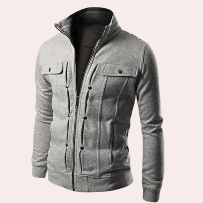 Chaqueta Hombre con Cremallera Cuello Alto