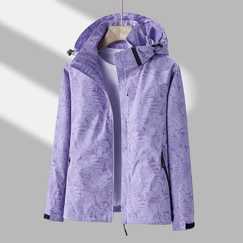 Chaqueta impermeable mujer con capucha cortavientos ligera