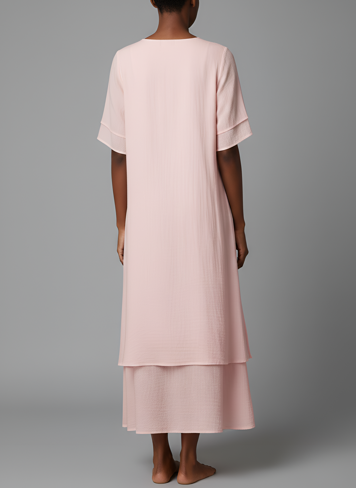 Vestido largo mujer mezcla de algodón dobladillo irregular