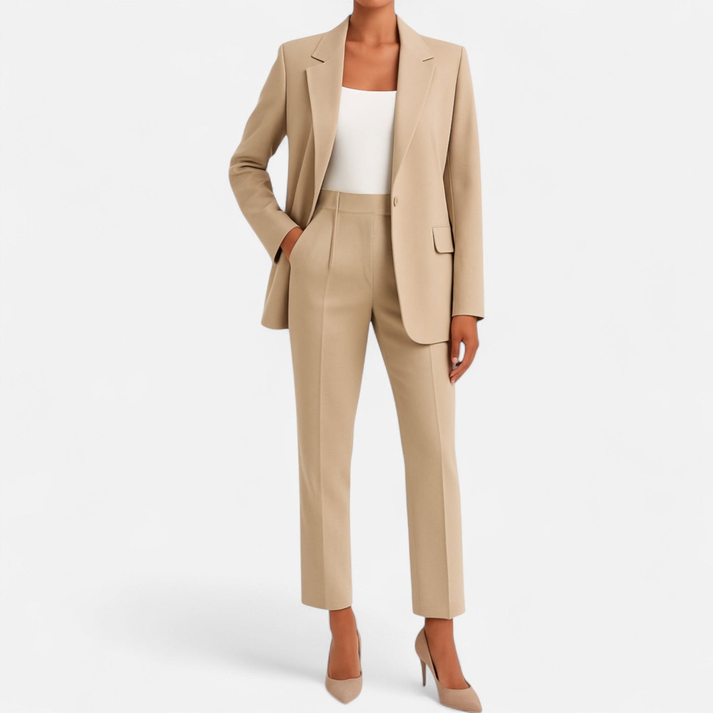 Traje Chaqueta y Pantalón Mujer Oficina Ajustado