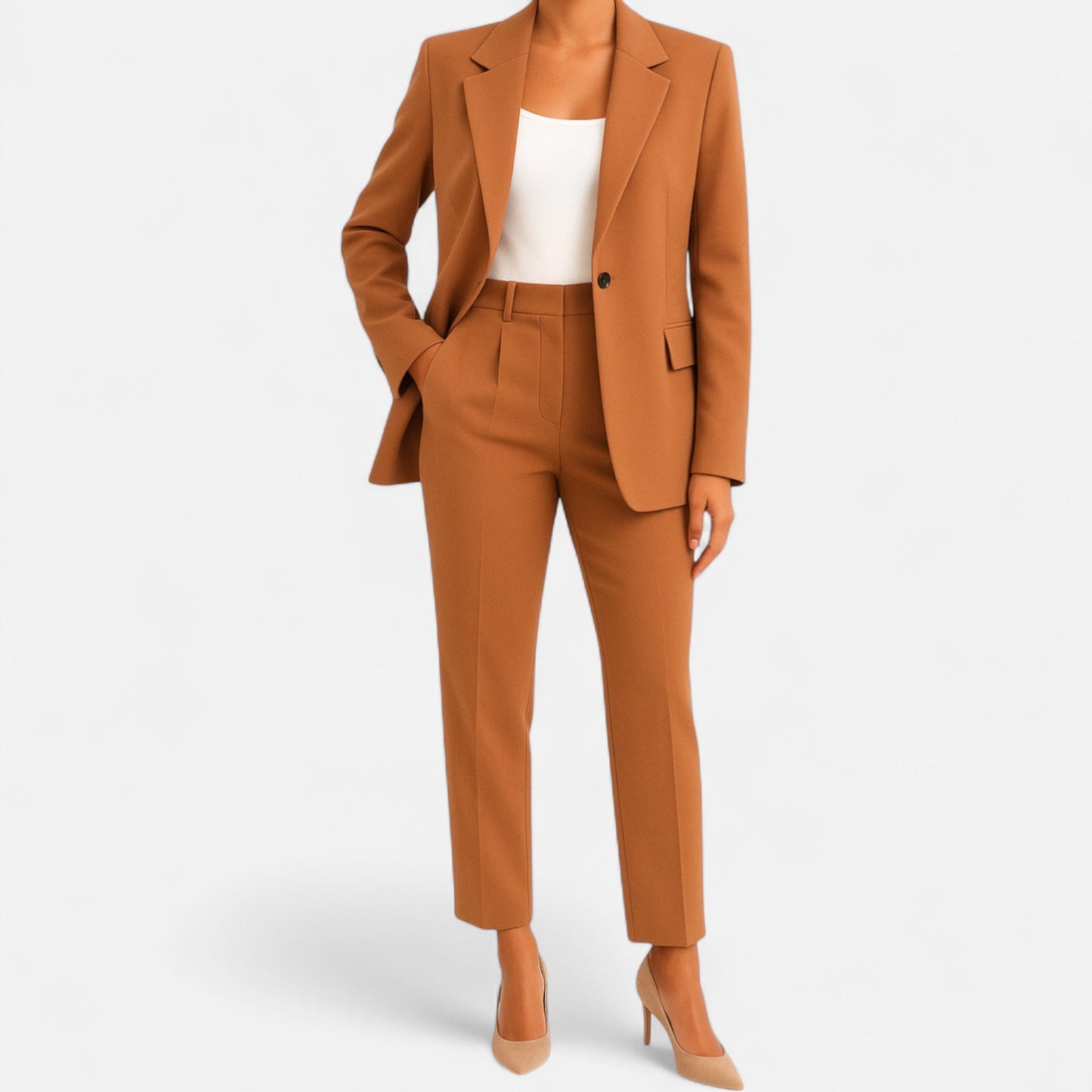Traje Chaqueta y Pantalón Mujer Oficina Ajustado