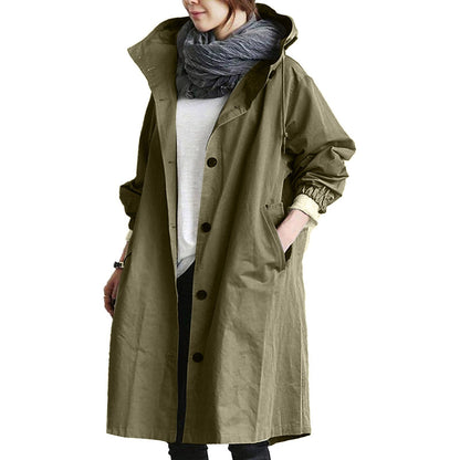 Gabardina larga mujer impermeable invierno