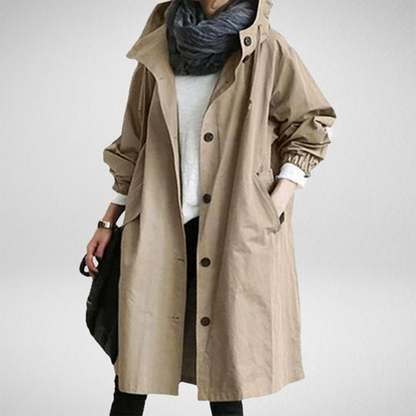 Gabardina larga mujer impermeable invierno