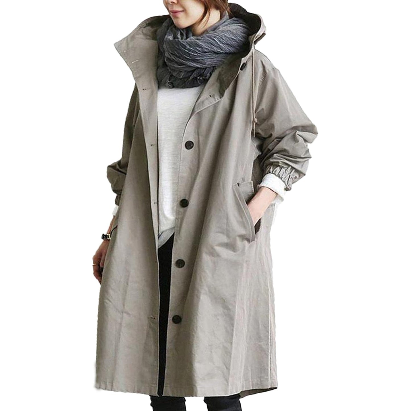 Gabardina larga mujer impermeable invierno