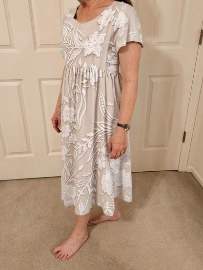 Vestido midi mujer Estampado Bolsillos Laterales Clásico
