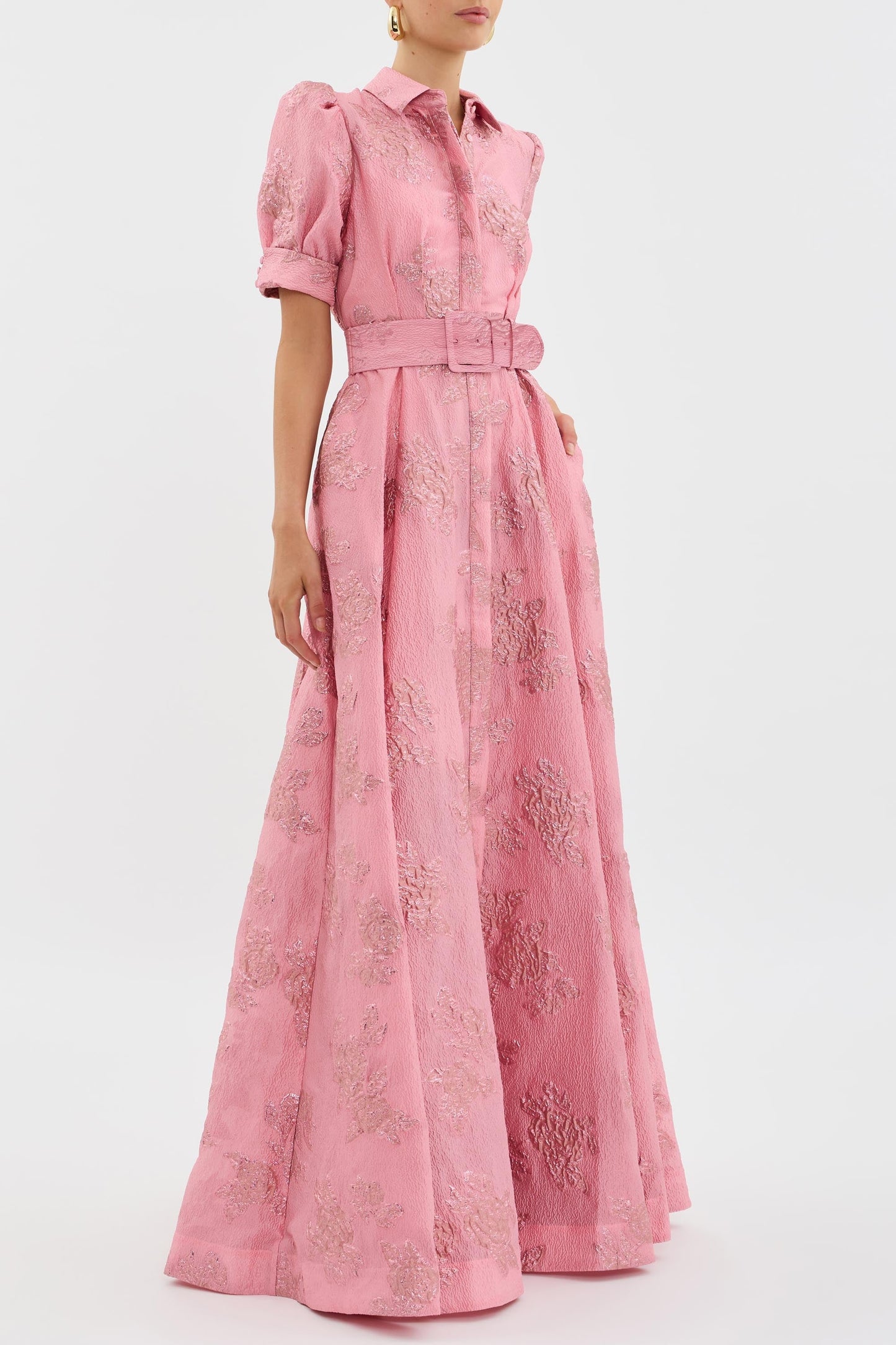 Vestido Mujer Manga Corta Abullonada