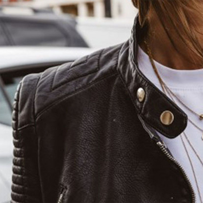 Chaqueta Mujer de Cuero Ajuste Clásico