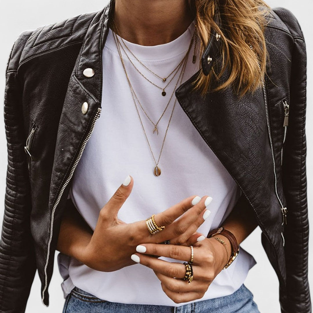 Chaqueta Hombre de Cuero Estilo Formal Ajuste Clásico