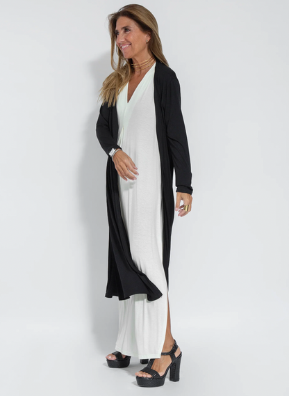 Vestido largo mujer con chaleco elegante
