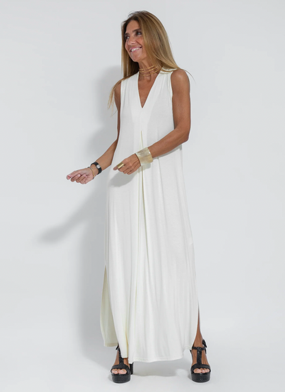 Vestido largo mujer con chaleco elegante
