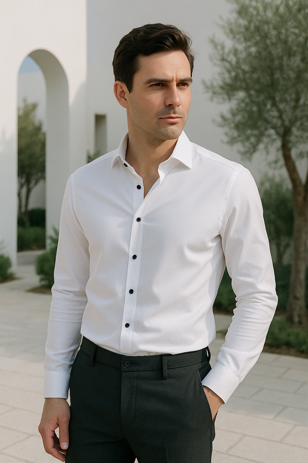 Camisa Hombre Casual Sin Arrugas Ajuste Regular