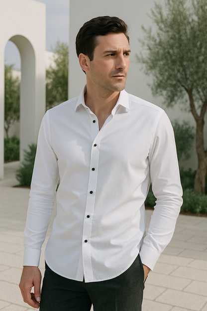 Camisa Hombre Casual Sin Arrugas Ajuste Regular