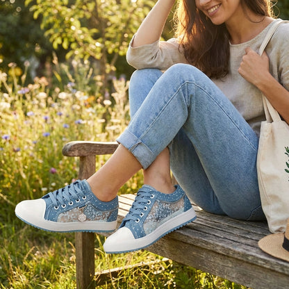 Zapatillas Mujer con Malla y Bordado Casual