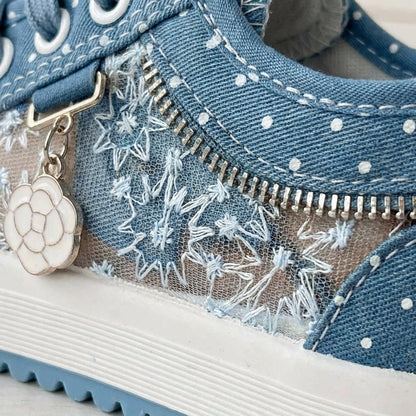 Zapatillas Mujer con Malla y Bordado Casual