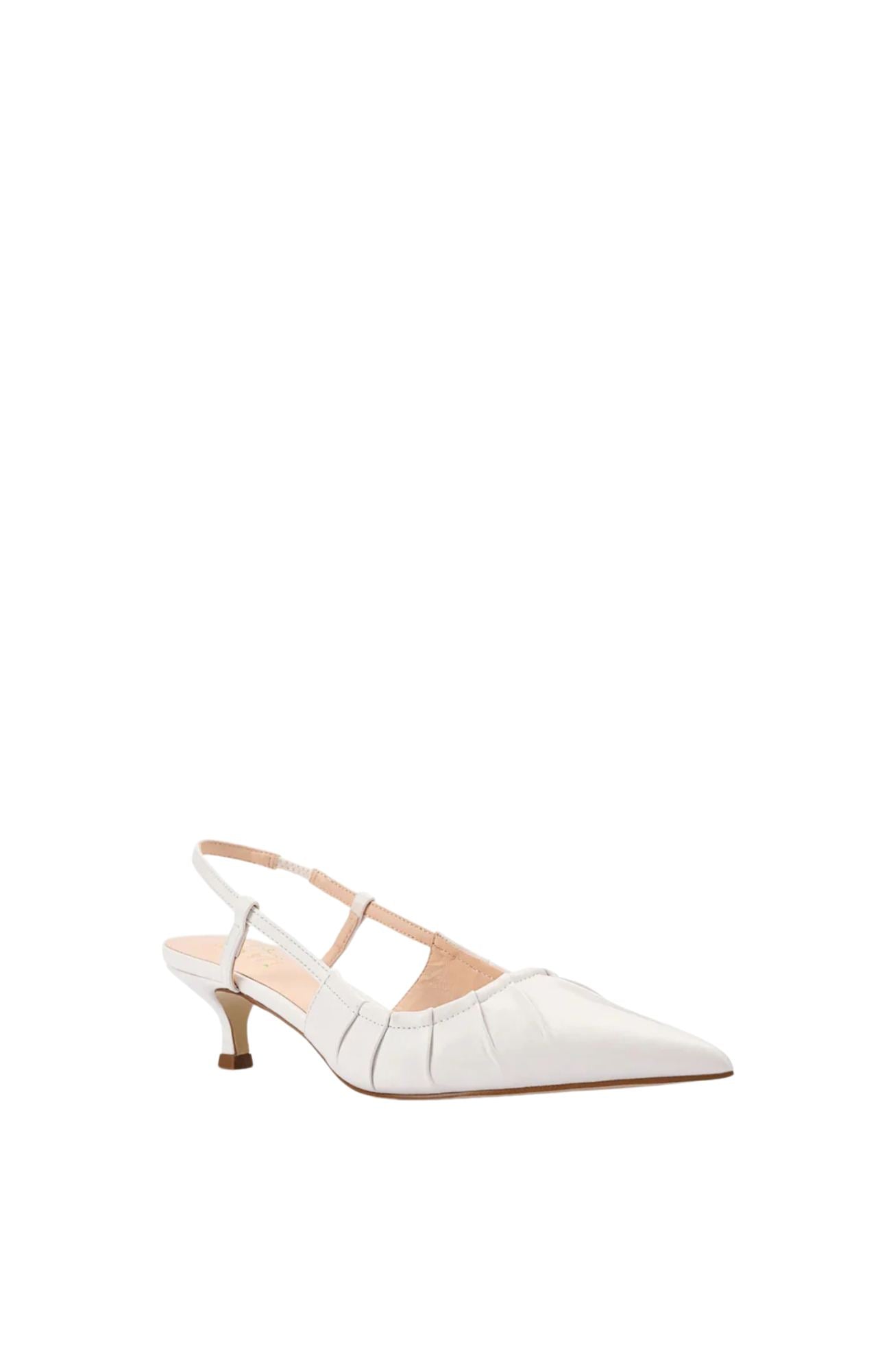 Zapatos Tacón Mujer Cuero Vegano Tira Trasera Fruncido