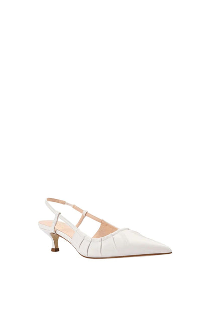 Zapatos Tacón Mujer Cuero Vegano Tira Trasera Fruncido