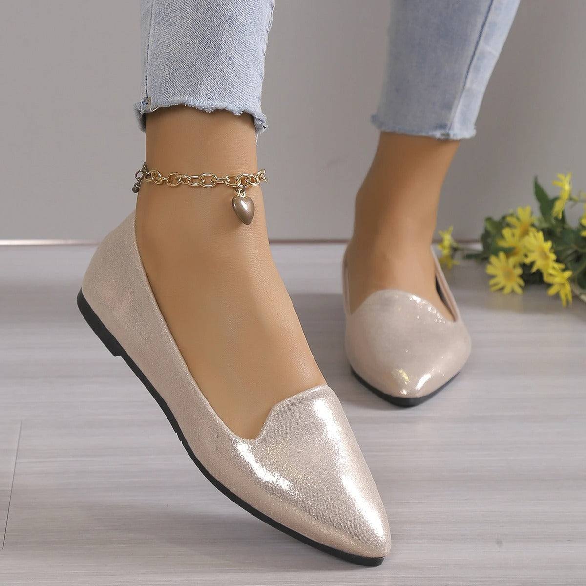 Bailarinas Mujer de Piel Fina Corte Bajo