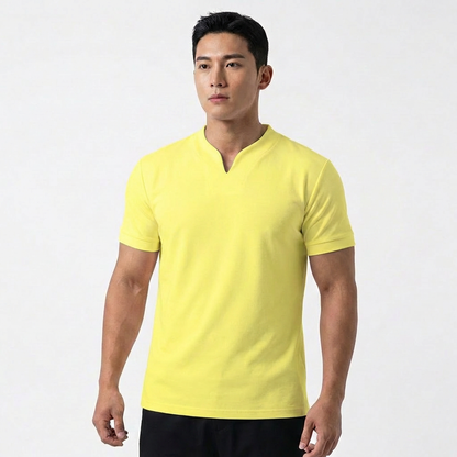 Camiseta Hombre Cuello en V Manga Corta Básica