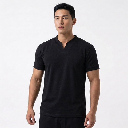 Camiseta Hombre Cuello en V Manga Corta Básica