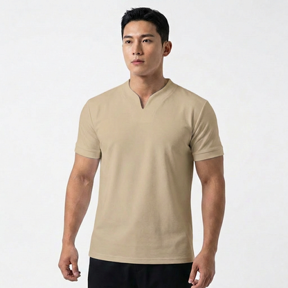Camiseta Hombre Cuello en V Manga Corta Básica