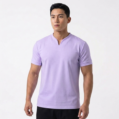 Camiseta Hombre Cuello en V Manga Corta Básica