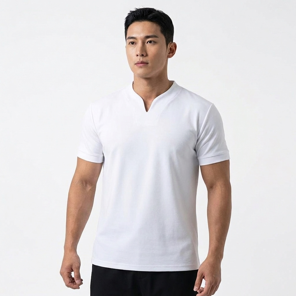 Camiseta Hombre Cuello en V Manga Corta Básica - Mavetta