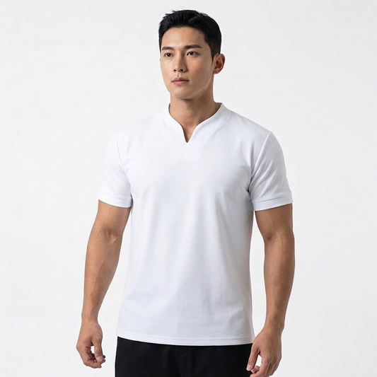 Camiseta Hombre Cuello en V Manga Corta Básica - Mavetta