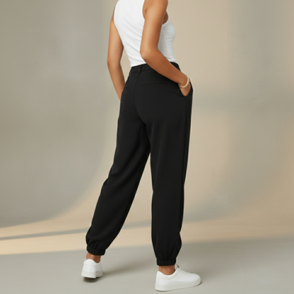 Pantalones Vestir Mujer Cintura Alta Acabado Elástico