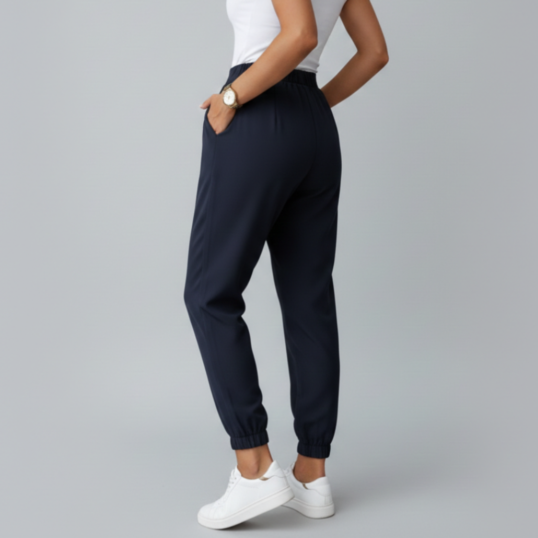 Pantalones Vestir Mujer Cintura Alta Acabado Elástico
