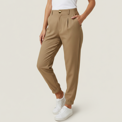 Pantalones Vestir Mujer Cintura Alta Acabado Elástico