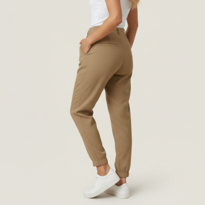Pantalones Vestir Mujer Cintura Alta Acabado Elástico
