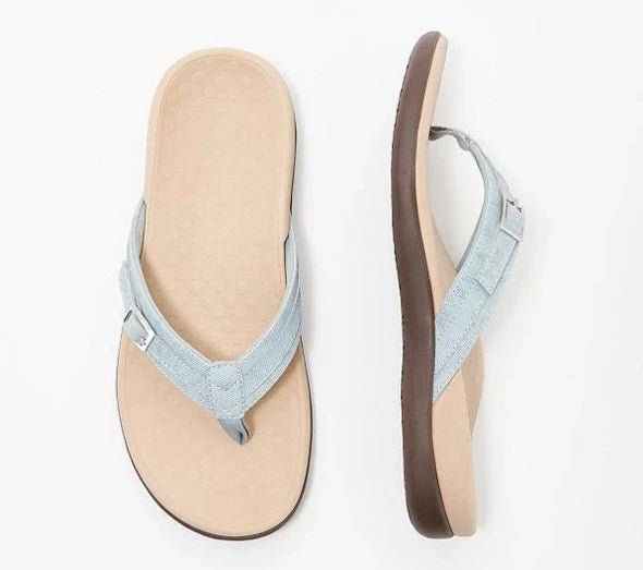 Sandalias ortopédicas mujer con tira en V hebilla lateral