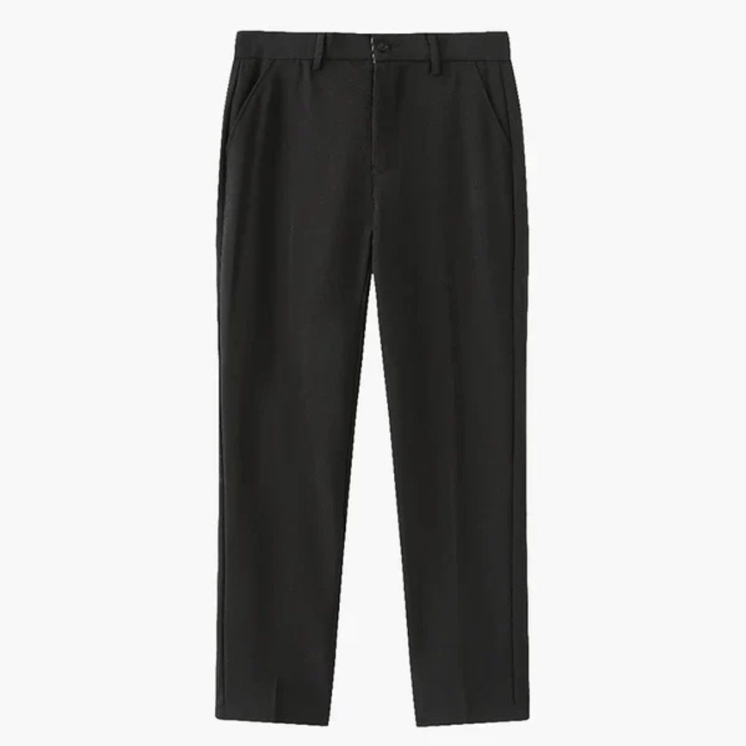 Pantalones Vestir Hombre Algodón Corte Recto Tiro Medio
