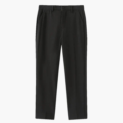 Pantalones Vestir Hombre Algodón Corte Recto Tiro Medio